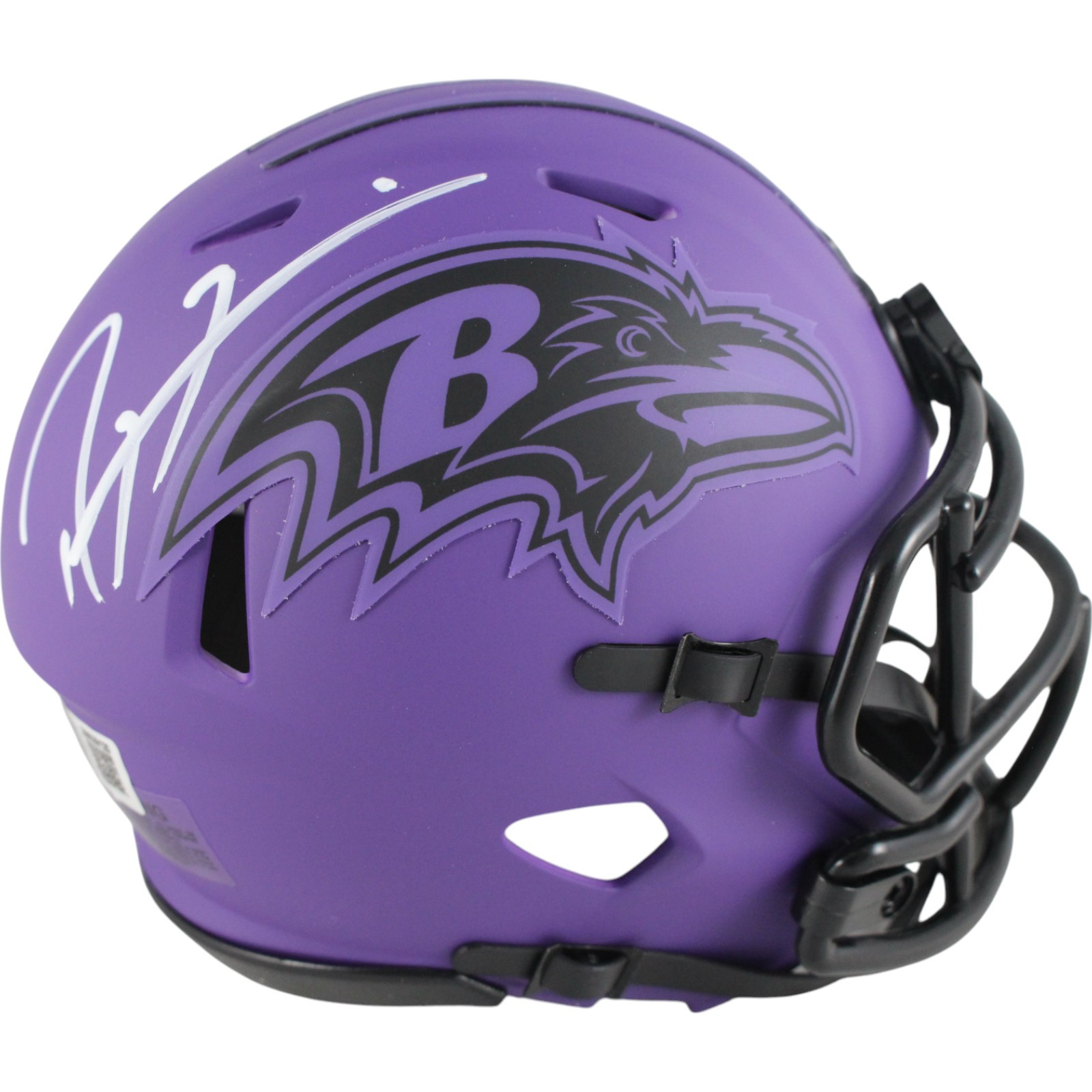 Ray Lewis Autographed/Signed Baltimore Ravens Rave Mini Helmet Beckett 49606 Ray Lewis Autographed/Signed Baltimore Ravens Rave Mini Helmet Beckett 49606
