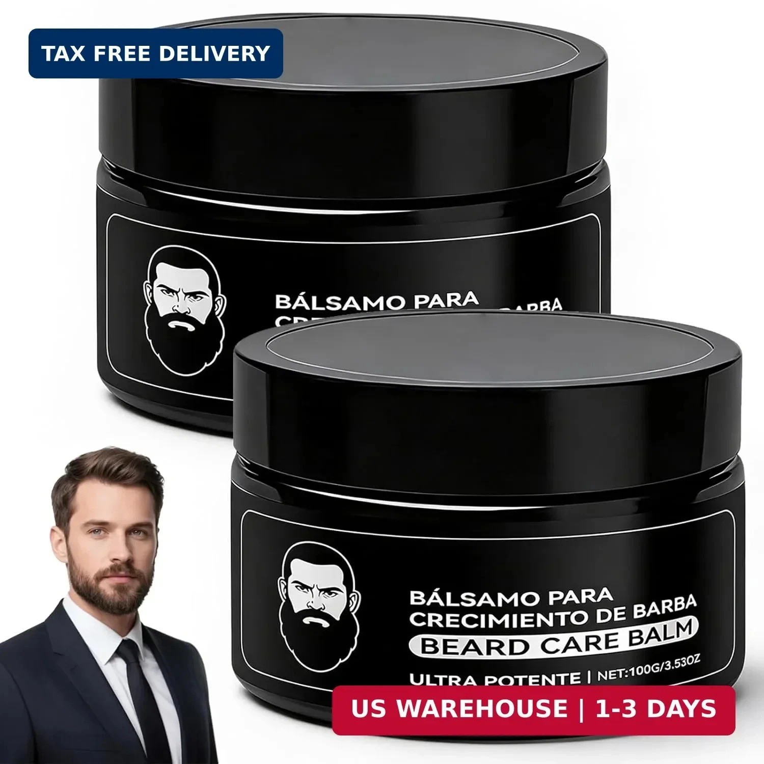 2 PCS Balsamo Para Crecimiento De Barba Para Hombre, 200ml/7oz | Estimulan