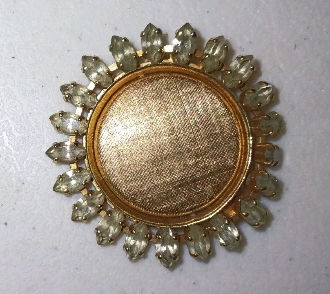 Vintage Signed Napier Day/Night Gold Tone Pin/Brooch With Clear Rhinestones Vintage Signed Napier Day/Night Gold Tone Pin/Brooch With Clear Rhinestones