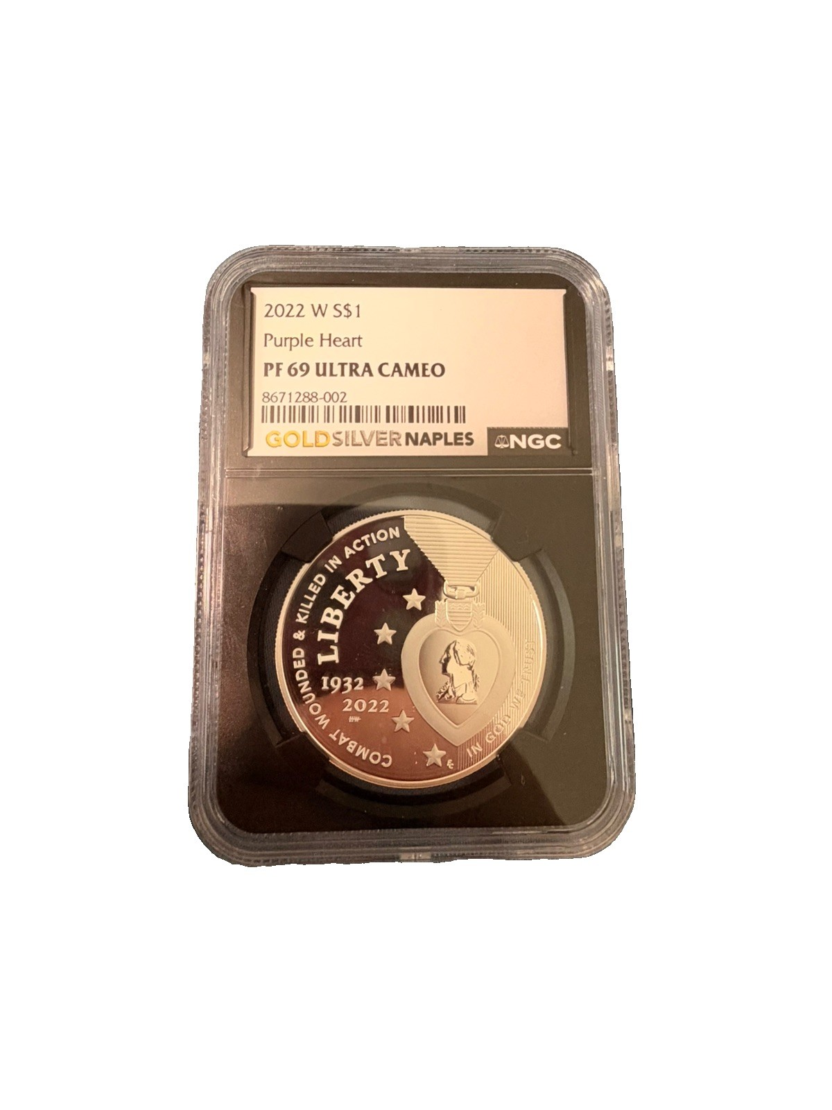 2022-W Purple Heart $1 Proof Commemorative NGC PF69 Ultra Cameo 2022-W Purple Heart $1 Proof Commemorative NGC PF69 Ultra Cameo
