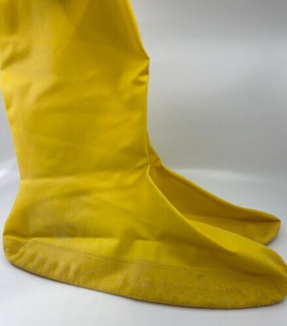 Yellow Hazmat Protective Latex Boot Chemical Safety Shoe Cover Large - Single Un