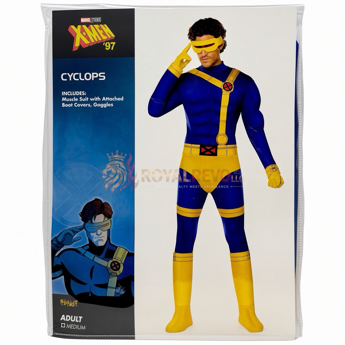 05067012 Spirit Halloween Adult Cyclops Muscle Suit - X-Men \'97 Size Varies 05067012 Spirit Halloween Adult Cyclops Muscle Suit - X-Men \'97 Size Varies