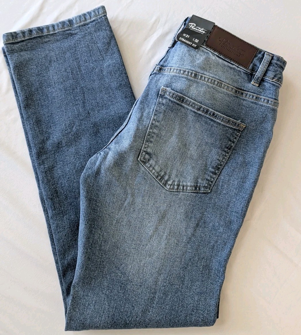 NWT Primitive Skateboarding Straight Fit Denim Jeans Men\'s 31x32 Stretch Medium 