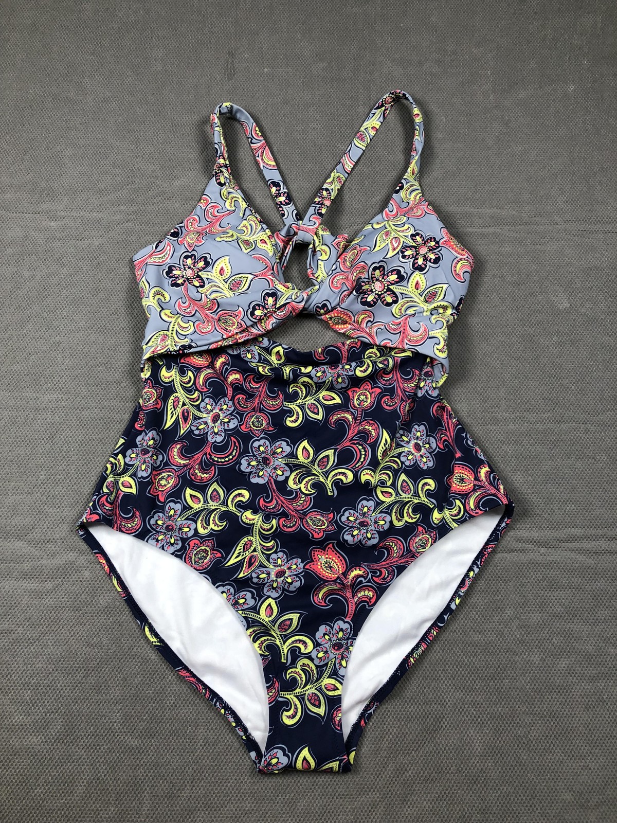 Boden Swimsuit Womens 12 Multicolor Paisley One Piece Lined Stretch S0312 NWT