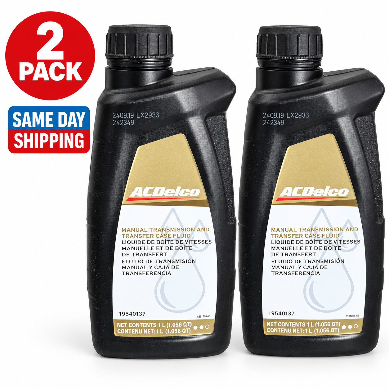 2 Genuine GM ACDelco 75W-90 ManualTrans/TransferCase Fluid 1Qt 19540137