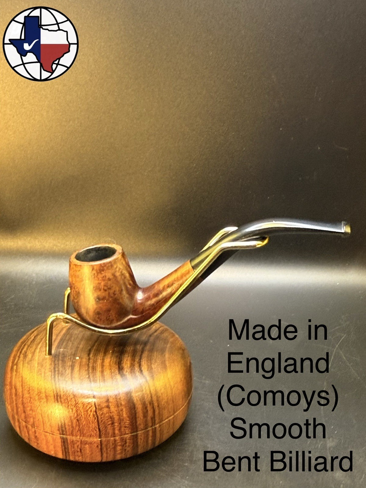Vintage Made In England (Comoys Sub) Smooth Bent Billiard Tobacco Pipe