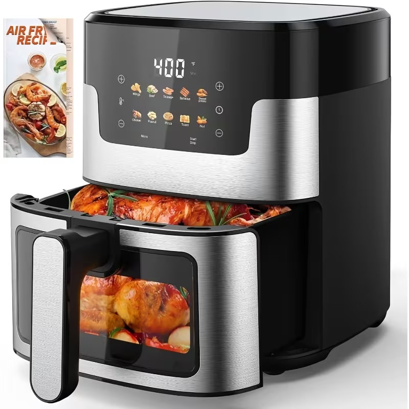 10-in-1 Digital LED Touch Screen Air Fryer 7.5QT Oilless Cooker With 10 Preset 10-in-1 Digital LED Touch Screen Air Fryer 7.5QT Oilless Cooker With 10 Preset