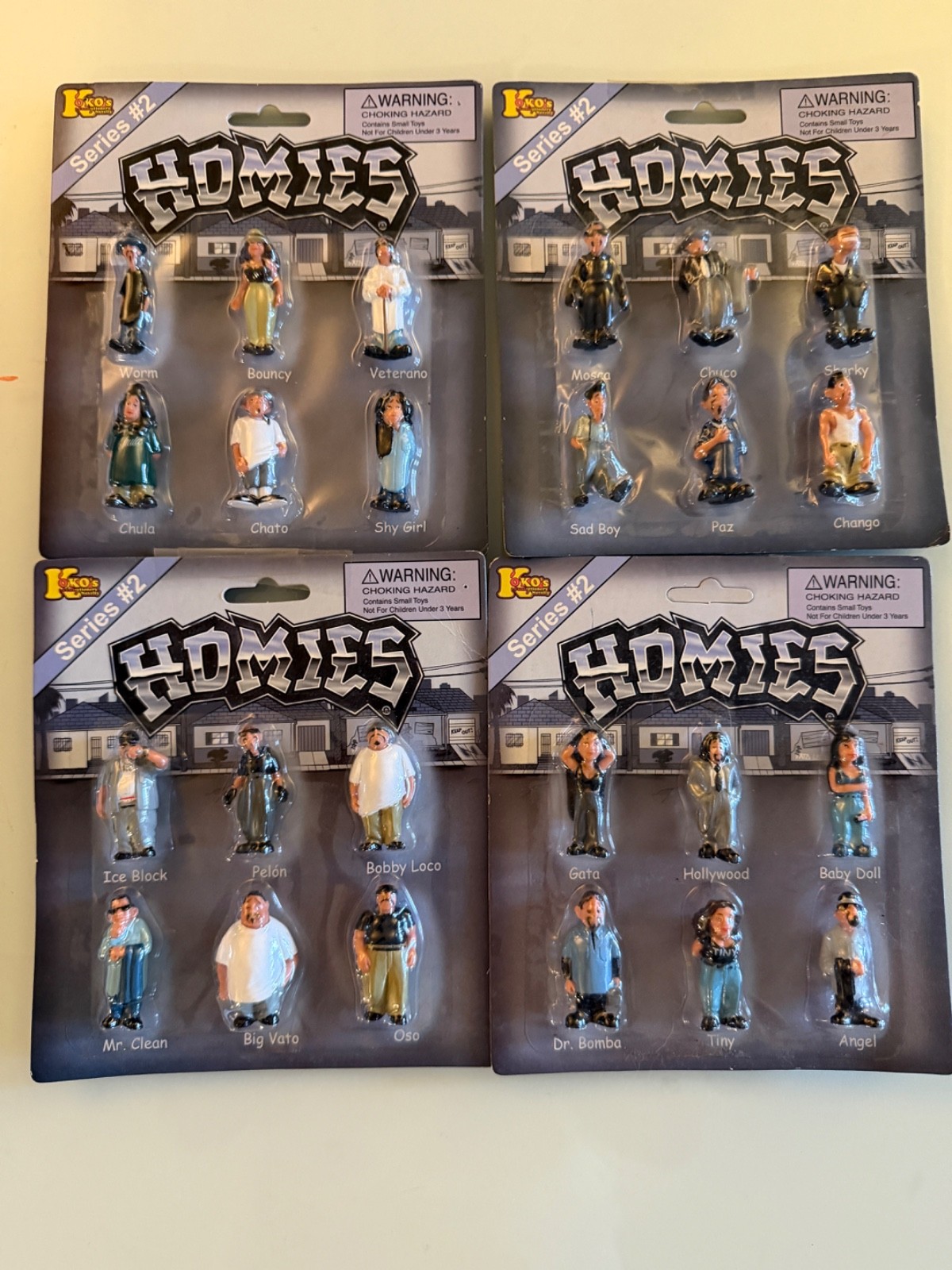 Homies Series 2 On Blisters Cards 4 Blisters Cards Complet Serie Homies Series 2 On Blisters Cards 4 Blisters Cards Complet Serie
