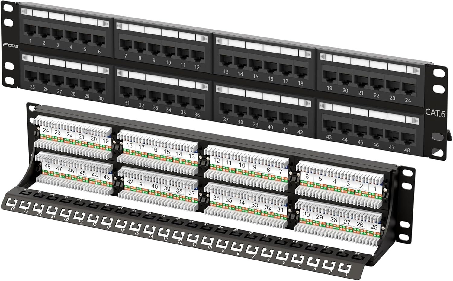 Premium CAT6 48 Port Patch Panel RJ45 Network Ethernet 19 Premium CAT6 48 Port Patch Panel RJ45 Network Ethernet 19