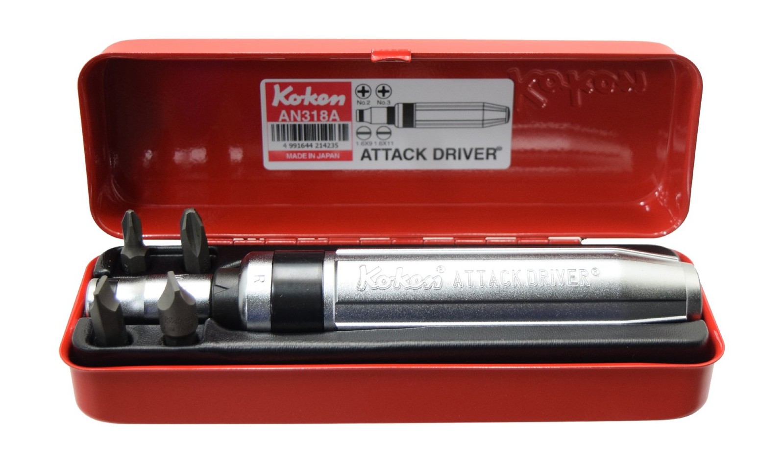 Ko-Ken 3/8 9.5mm SQ. Attack Driver Set 6pcs AN318A Japan Yamashita