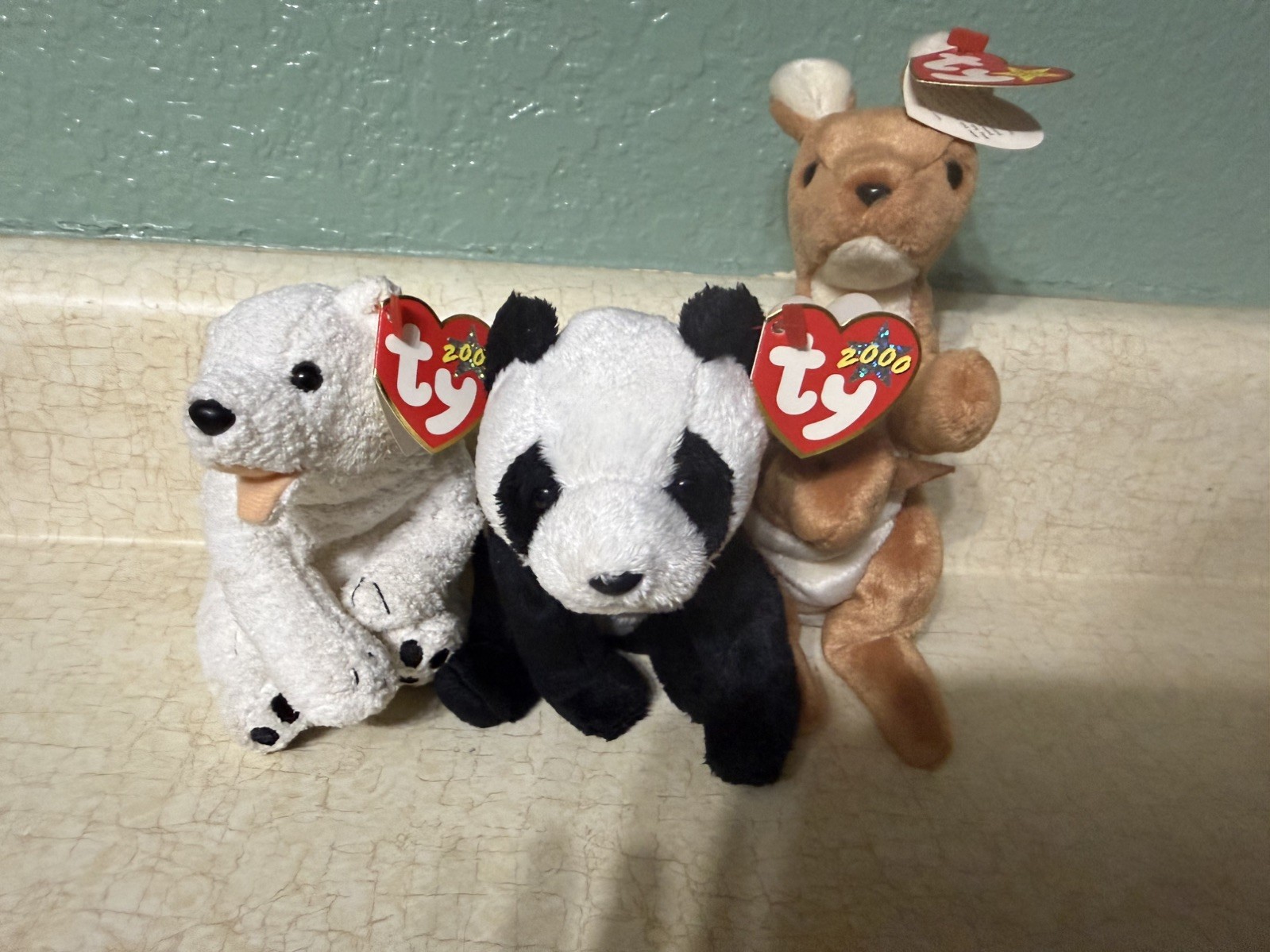 Ty Beanie Babies lot of 3 Aurora the Polar Bear pouch and china the panda Ty Beanie Babies lot of 3 Aurora the Polar Bear pouch and china the panda