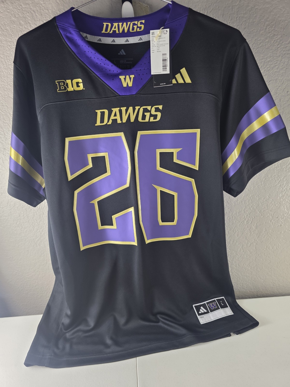 Washington Huskies #26 Adidas Black \ Washington Huskies #26 Adidas Black \