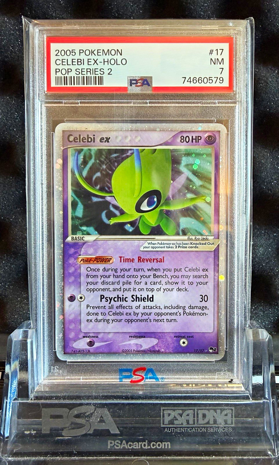 Celebi ex PSA 7 Holo POP Series 2 #017/017 English Pokémon TCG Card Celebi ex PSA 7 Holo POP Series 2 #017/017 English Pokémon TCG Card