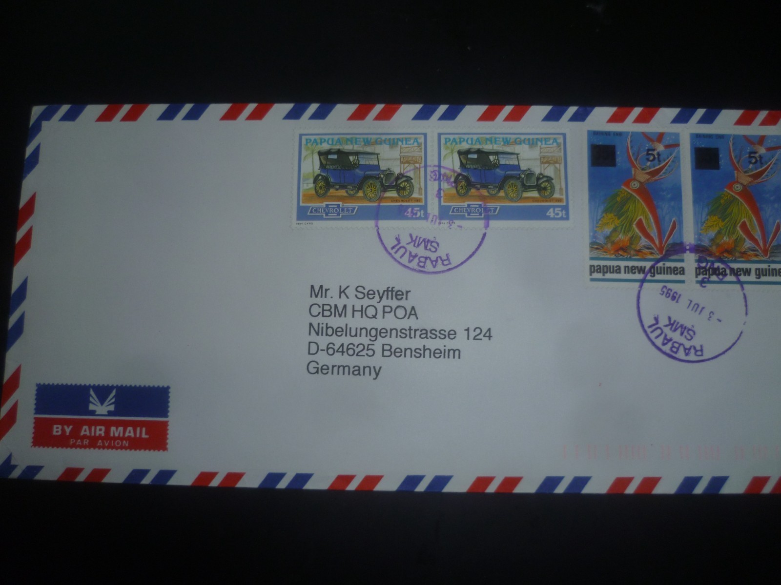 1 Papua New Guinea Air Mail Cover 1 Papua New Guinea Air Mail Cover