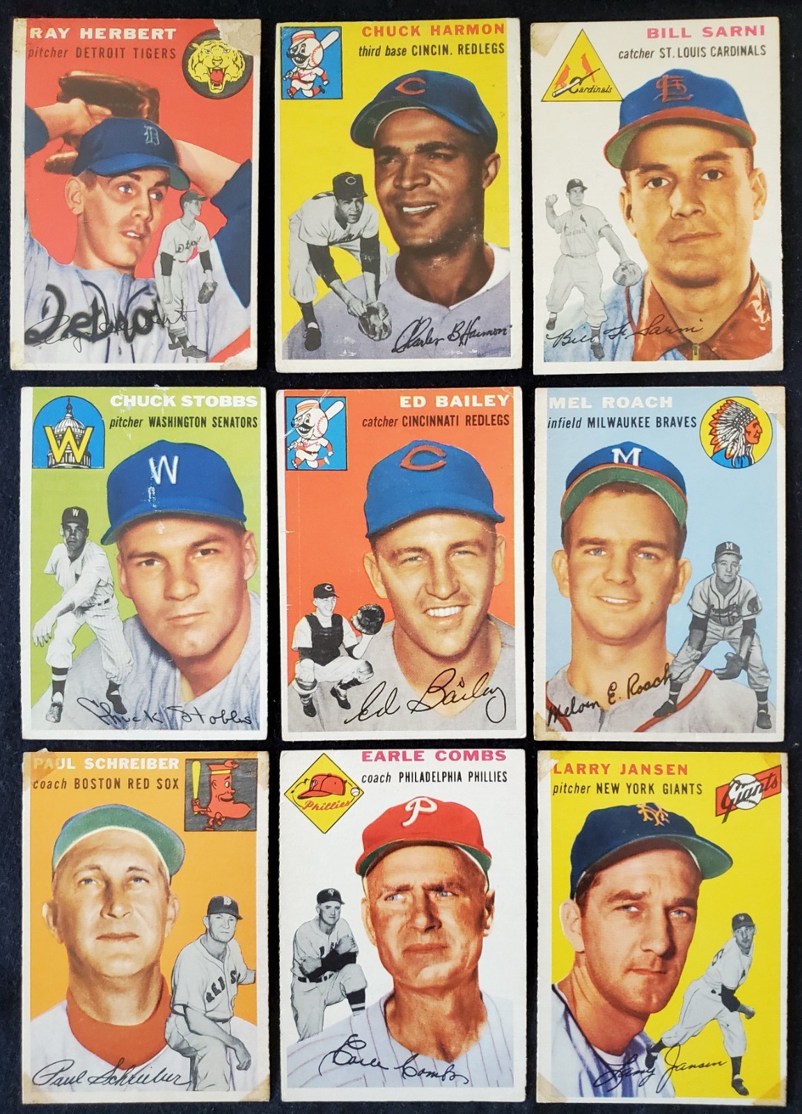 1954 MLB 9x HOF MVP All-Star Legends Topps Tall Cards 1954 MLB 9x HOF MVP All-Star Legends Topps Tall Cards