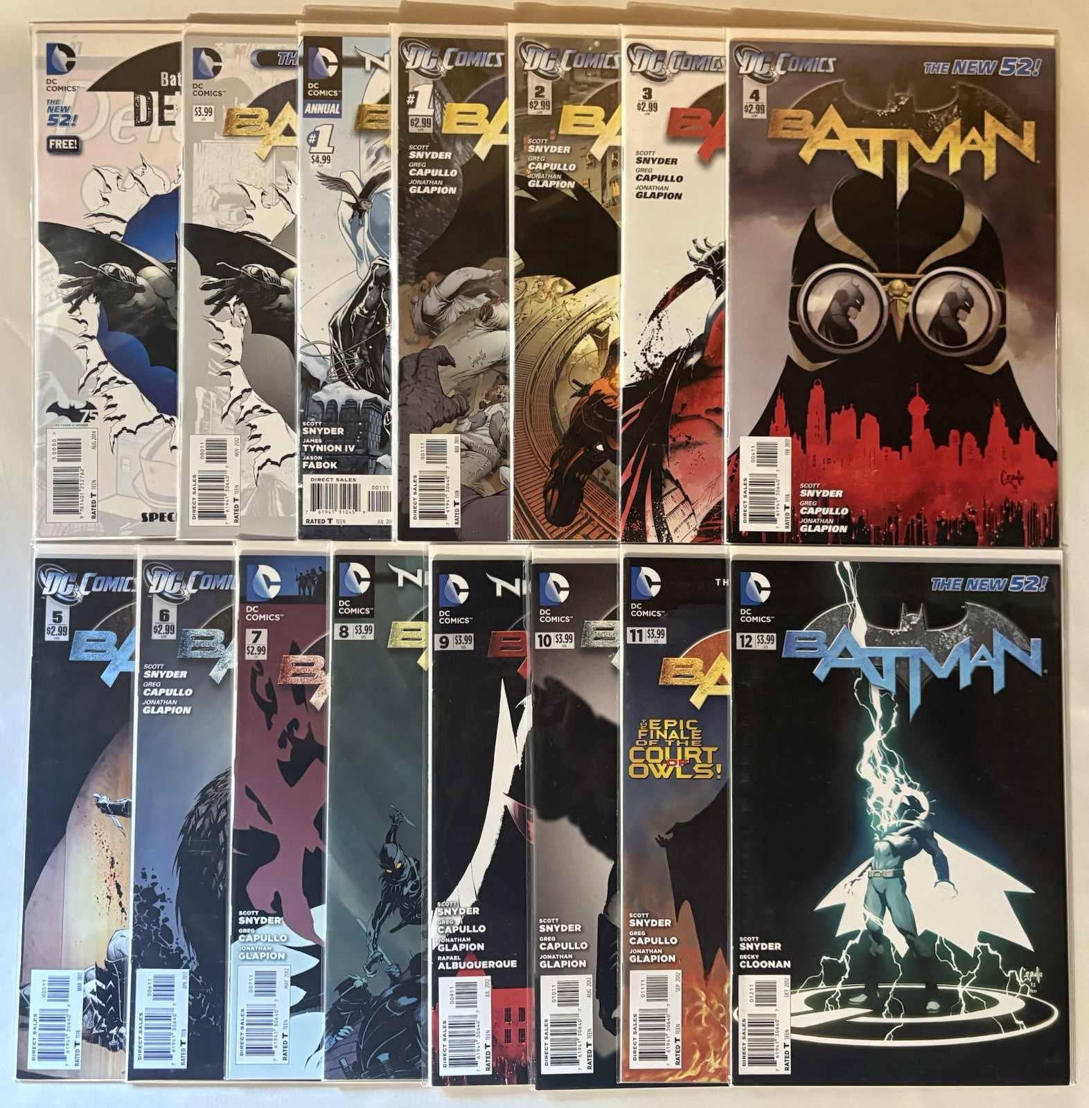 BATMAN NEW 52 - #0-12 + Detective Comics First Court Of Owls BATMAN NEW 52 - #0-12 + Detective Comics First Court Of Owls