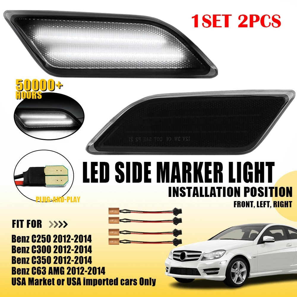 2-20X LED Bumper Side Marker Light For 12-14 Mercedes Benz W204 C250 C350C-Class