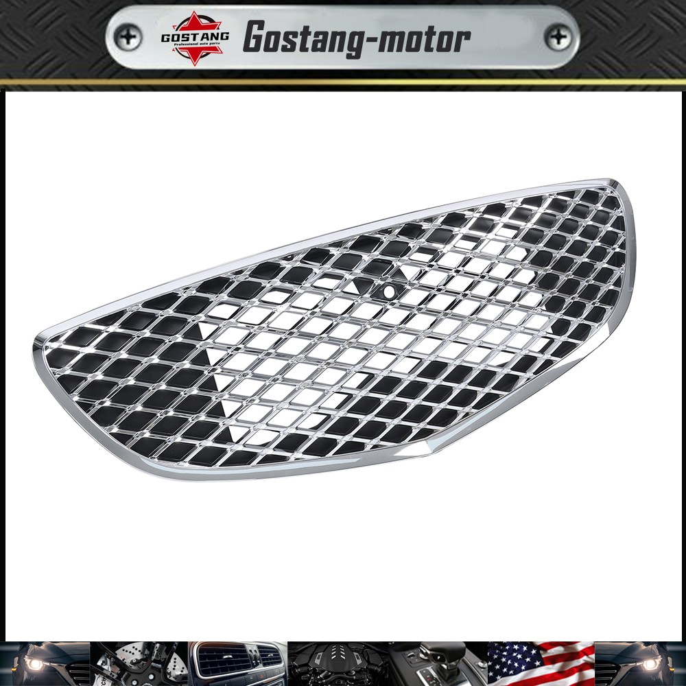 Elegant Black Chrome Front Grill W/ Camera Hole Fit For GENESIS GV70 2022-2023
