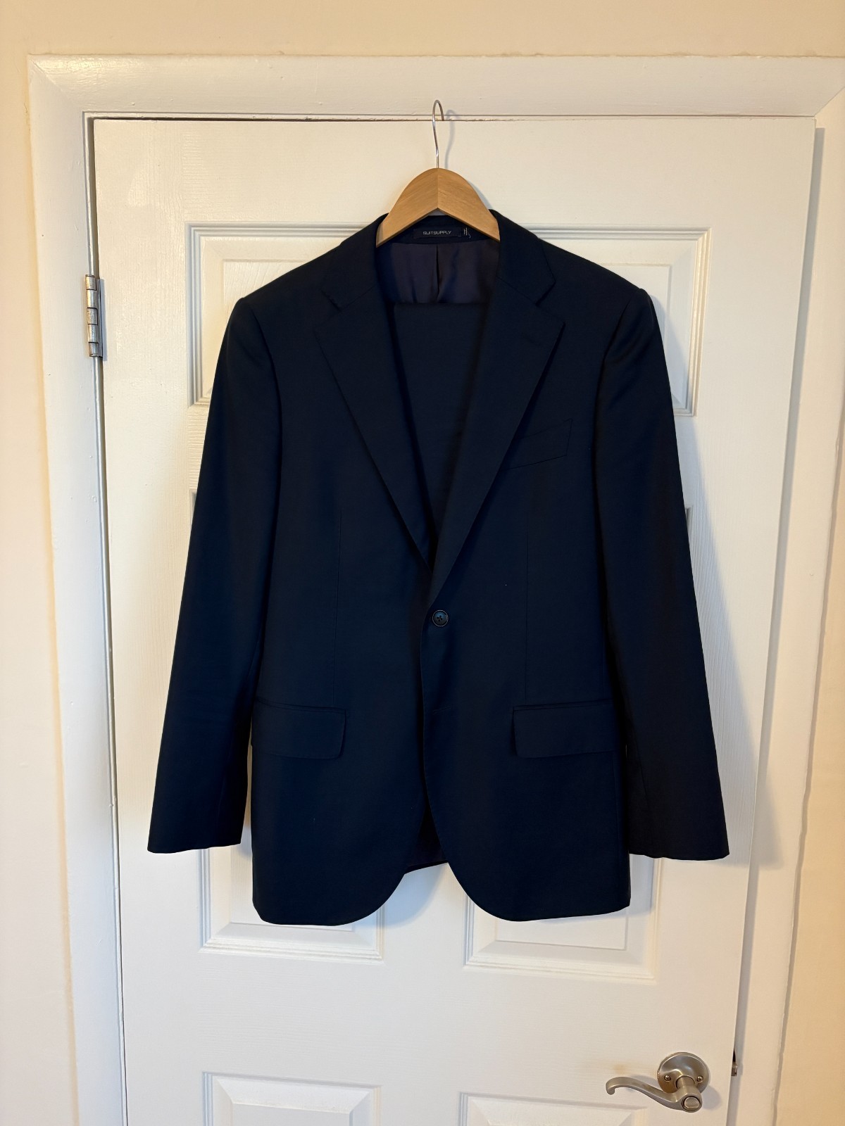 Suitsupply Lazio Navy Single Breasted Suit Jacket, Pure Wool S110, Slim