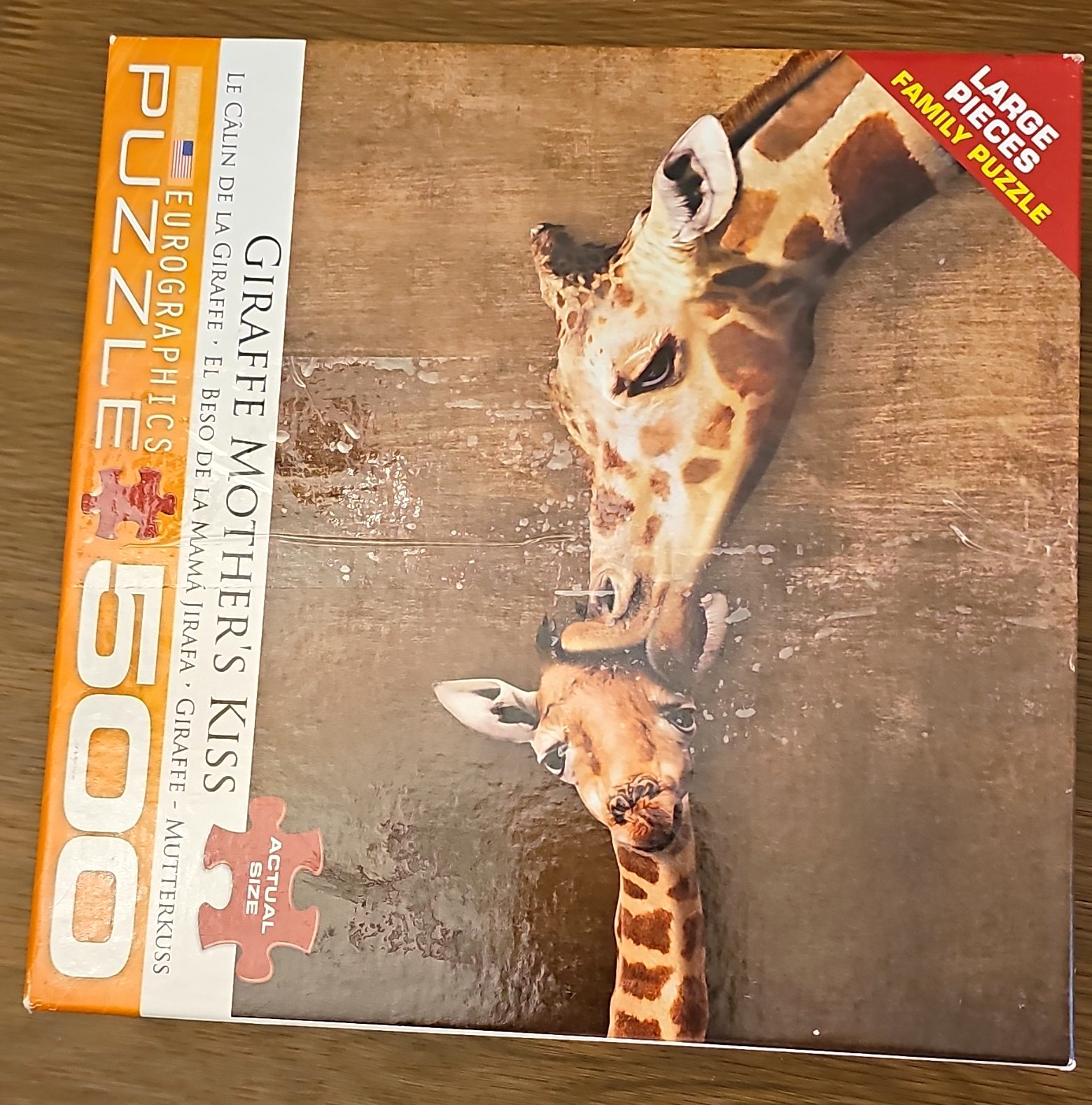 Eurographics Giraffe Mother\'s Kiss 500pc Jigsaw Puzzle Animals Interlocking Eurographics Giraffe Mother\'s Kiss 500pc Jigsaw Puzzle Animals Interlocking