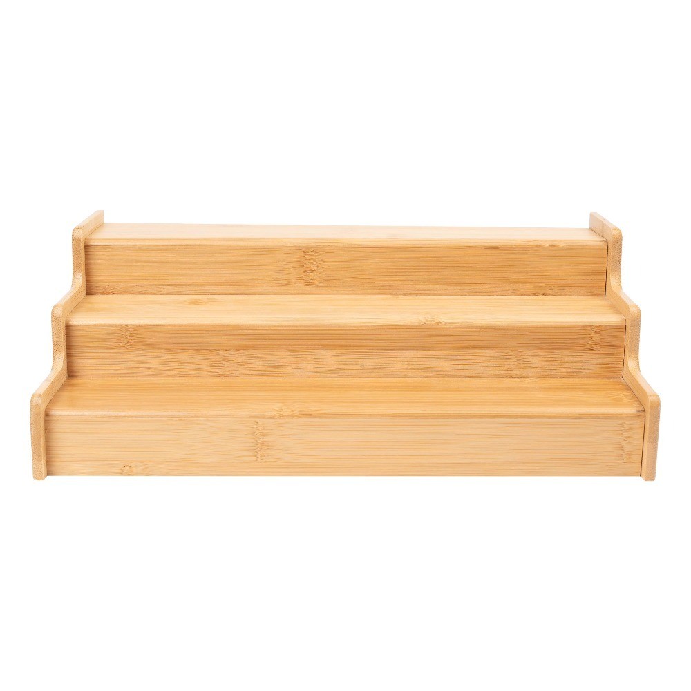 Expandable 3 Tier Bamboo Spice Rack Organizer 12.91 to 22.4 Inches Wide Expandable 3 Tier Bamboo Spice Rack Organizer 12.91 to 22.4 Inches Wide