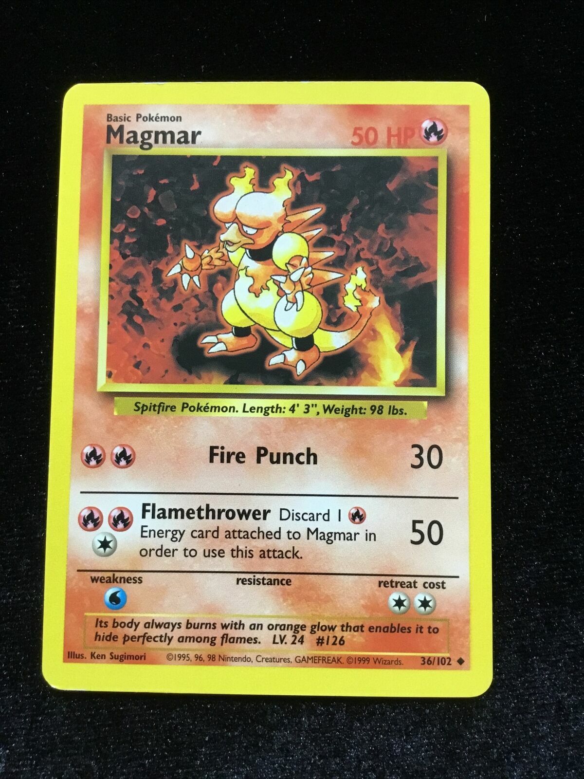 Pokemon Magmar 36/102 - Base Set uncommon - Same day shipping - NM/M Pokemon Magmar 36/102 - Base Set uncommon - Same day shipping - NM/M