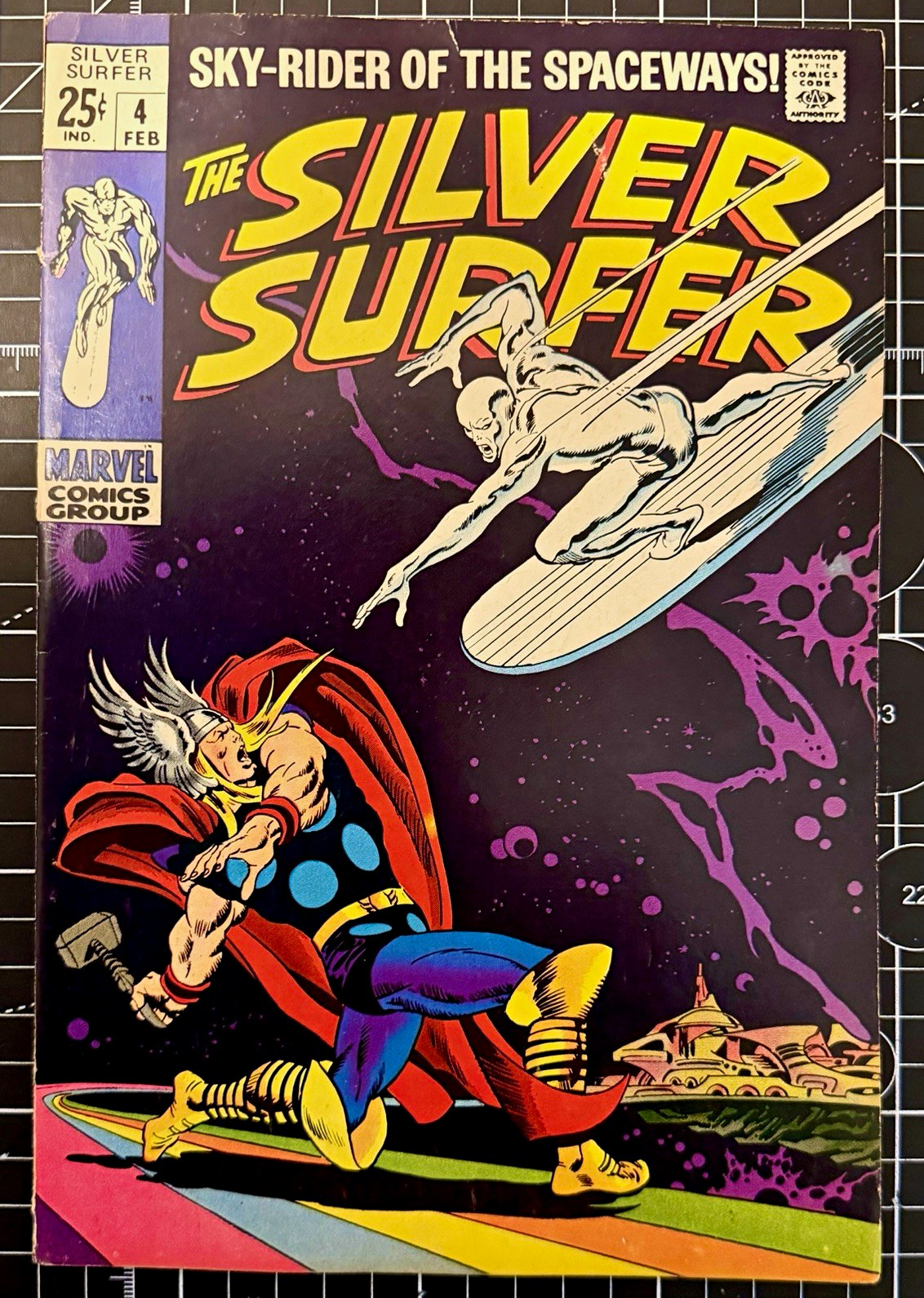 (1969) Silver Surfer #4 (FN/VF 7.0) Iconic Buscema Cover (Marvel) Key (1969) Silver Surfer #4 (FN/VF 7.0) Iconic Buscema Cover (Marvel) Key