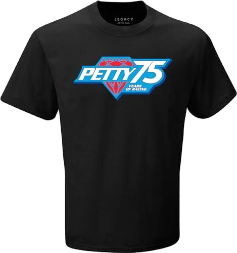 Petty 75th Anniversary NASCAR 2024 Diamond Logo 75 Years of Racing Black T-Shirt Petty 75th Anniversary NASCAR 2024 Diamond Logo 75 Years of Racing Black T-Shirt