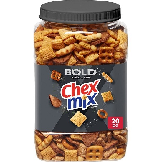 Chex Mix Bold Garlic and Herb Snack Mix, Snack Tub, 20 oz Chex Mix Bold Garlic and Herb Snack Mix, Snack Tub, 20 oz