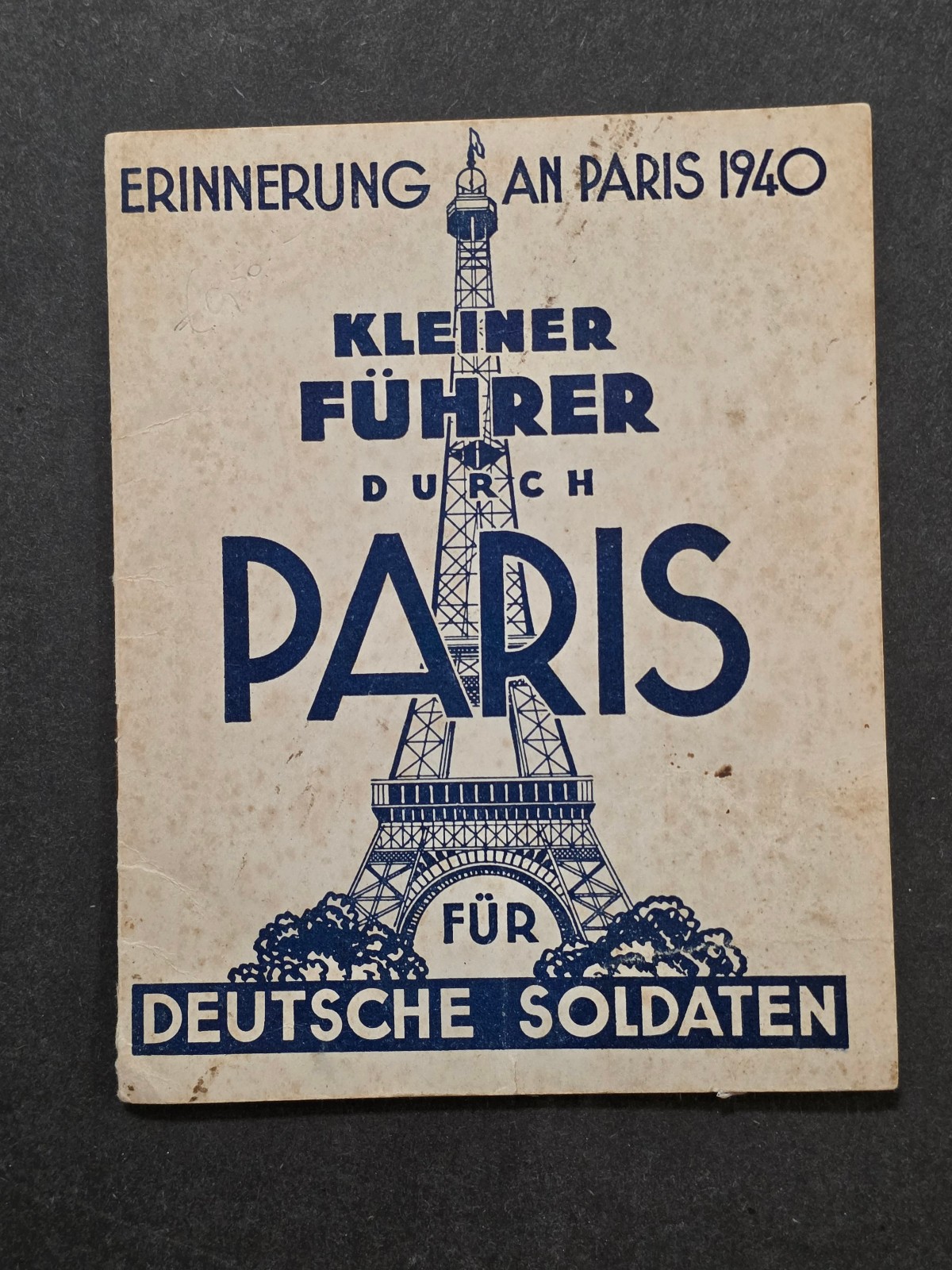 1940 WW2 German Soldier Paris France Guide Book Occupation Souvenir w Large Map