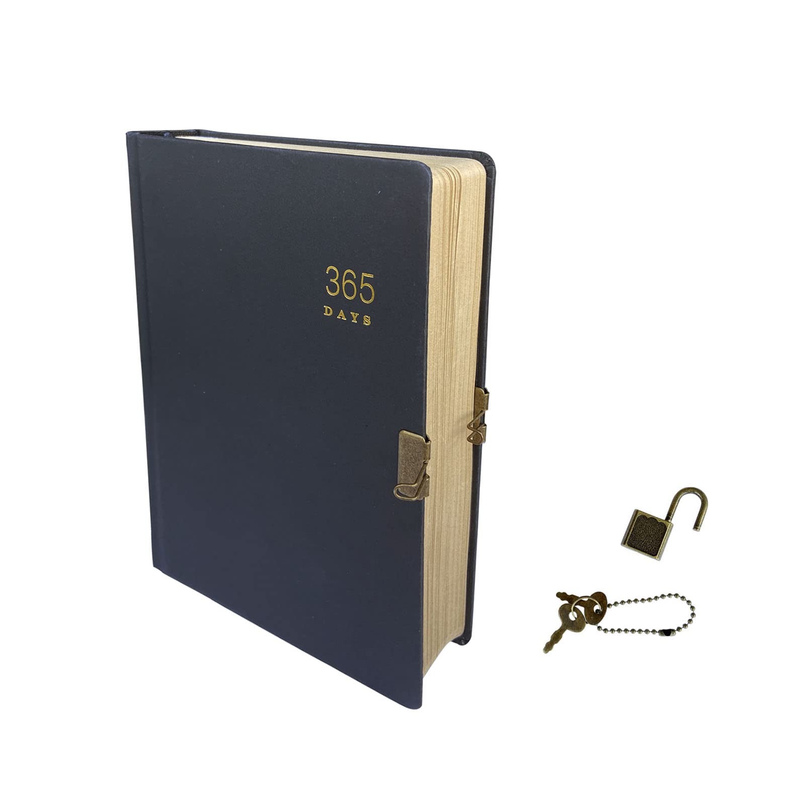 XIAMUY Vintage 365 Journal With Lock And Key, A5 Blank Page Diary A5, black XIAMUY Vintage 365 Journal With Lock And Key, A5 Blank Page Diary A5, black