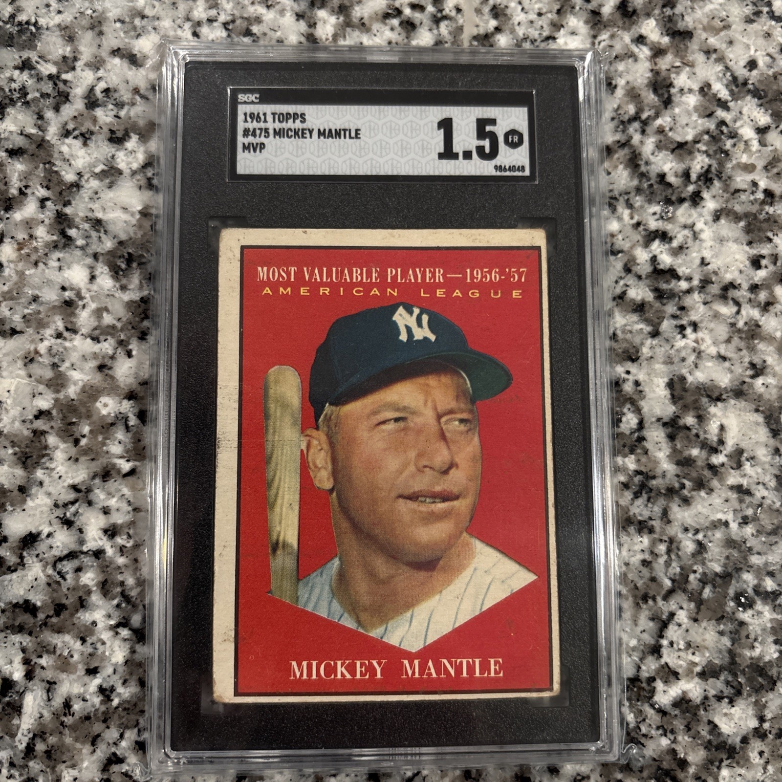 Rare 1961 Topps - Most Valuable Players Mickey Mantle #475 Rare 1961 Topps - Most Valuable Players Mickey Mantle #475