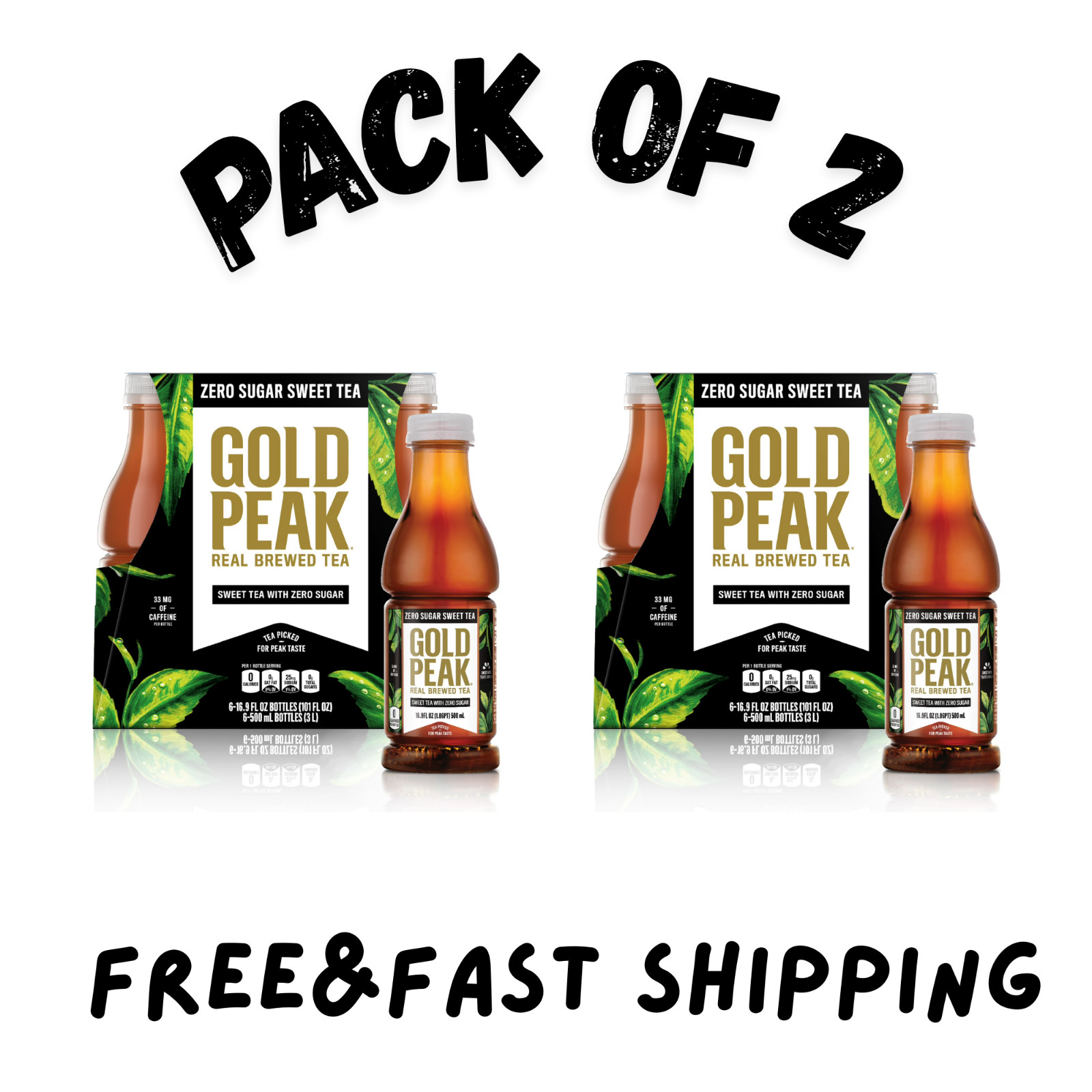 (2 PACK) Gold Peak Iced Tea, Zero Sugar Sweet Tea Bottles, 16.9 fl oz, 6 pack (2 PACK) Gold Peak Iced Tea, Zero Sugar Sweet Tea Bottles, 16.9 fl oz, 6 pack