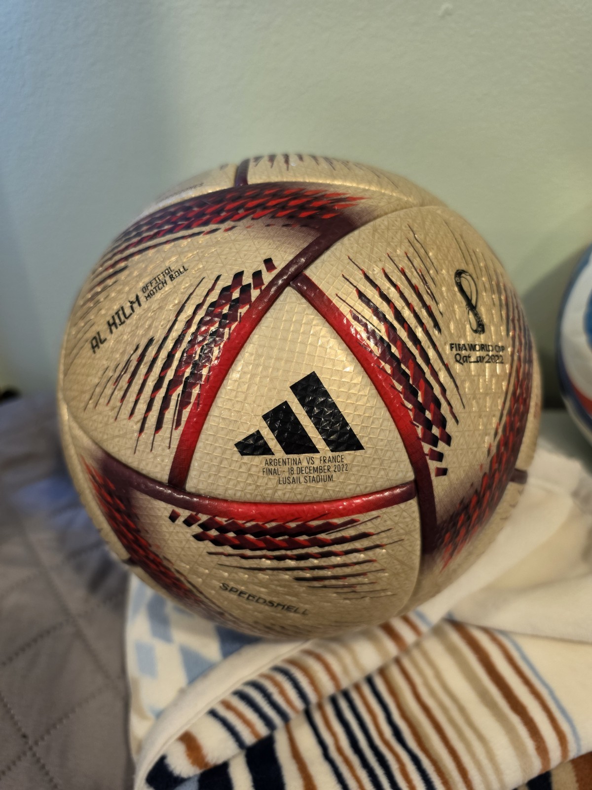 Adidas Al Hilm 2022 FIFA World Cup Final Match Ball Engraved Argentina vs France