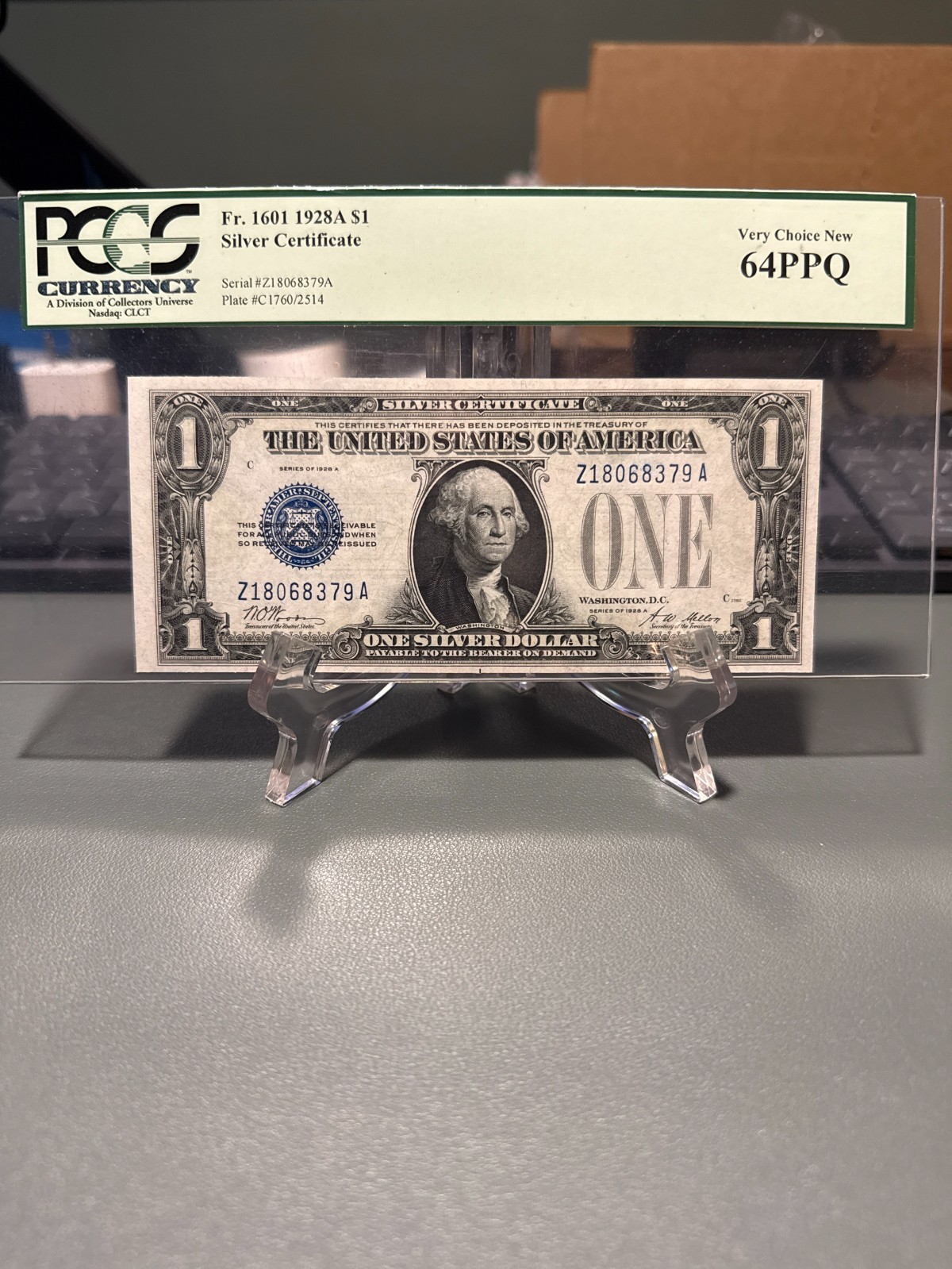 1928A $1 Silver Certificate PCGS 64PPQ Very Choice New Funnyback Fr. 1601