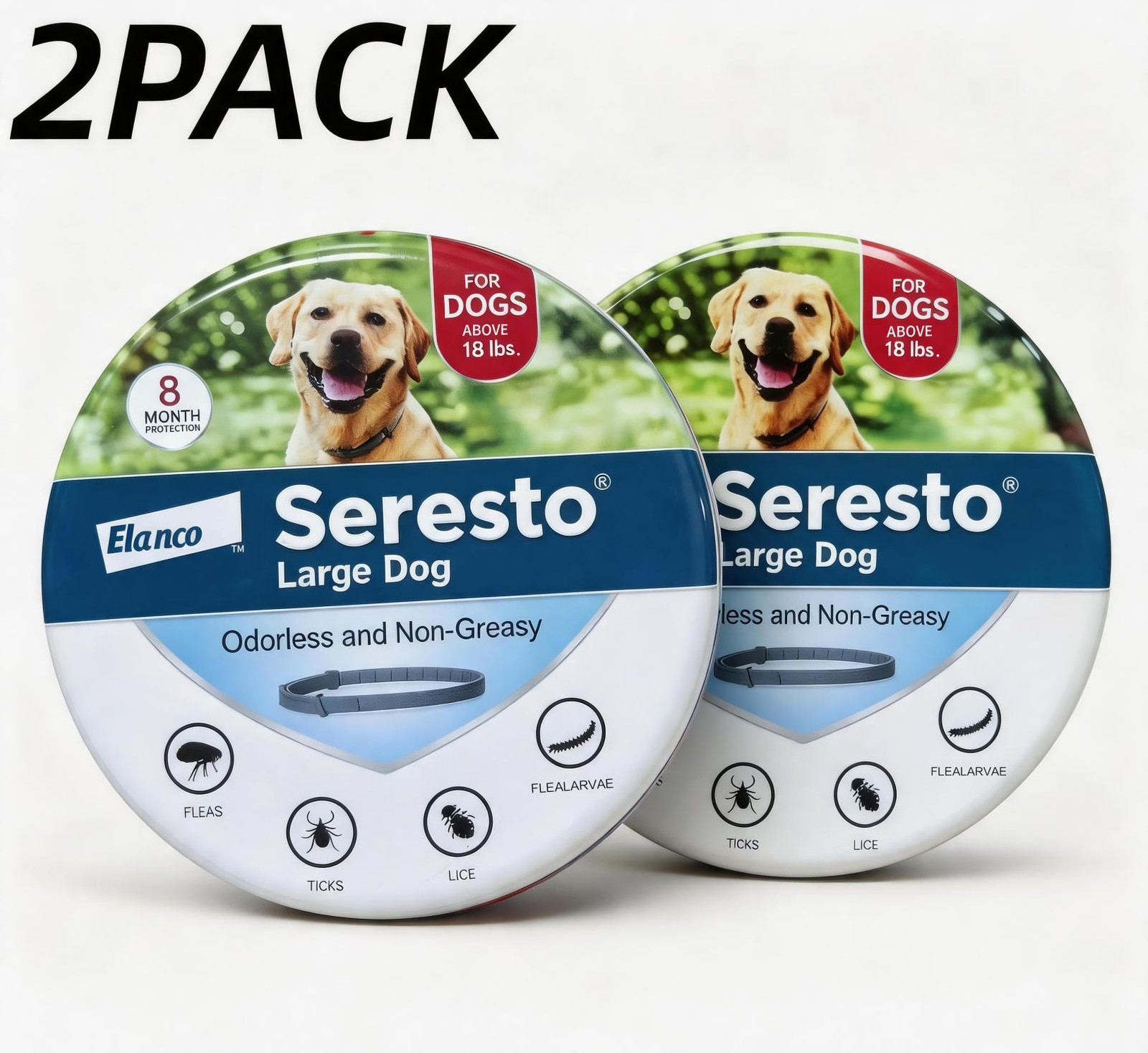 2PACK Adjustable Dog Collar for Large Dogs Soft Durable Comfortable Pet Collar