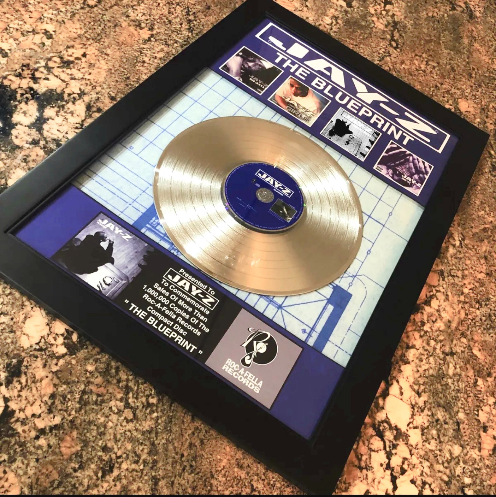 BIG JAY-Z ( The Blueprint ) Platinum Music Award Vinyl LP Record CD