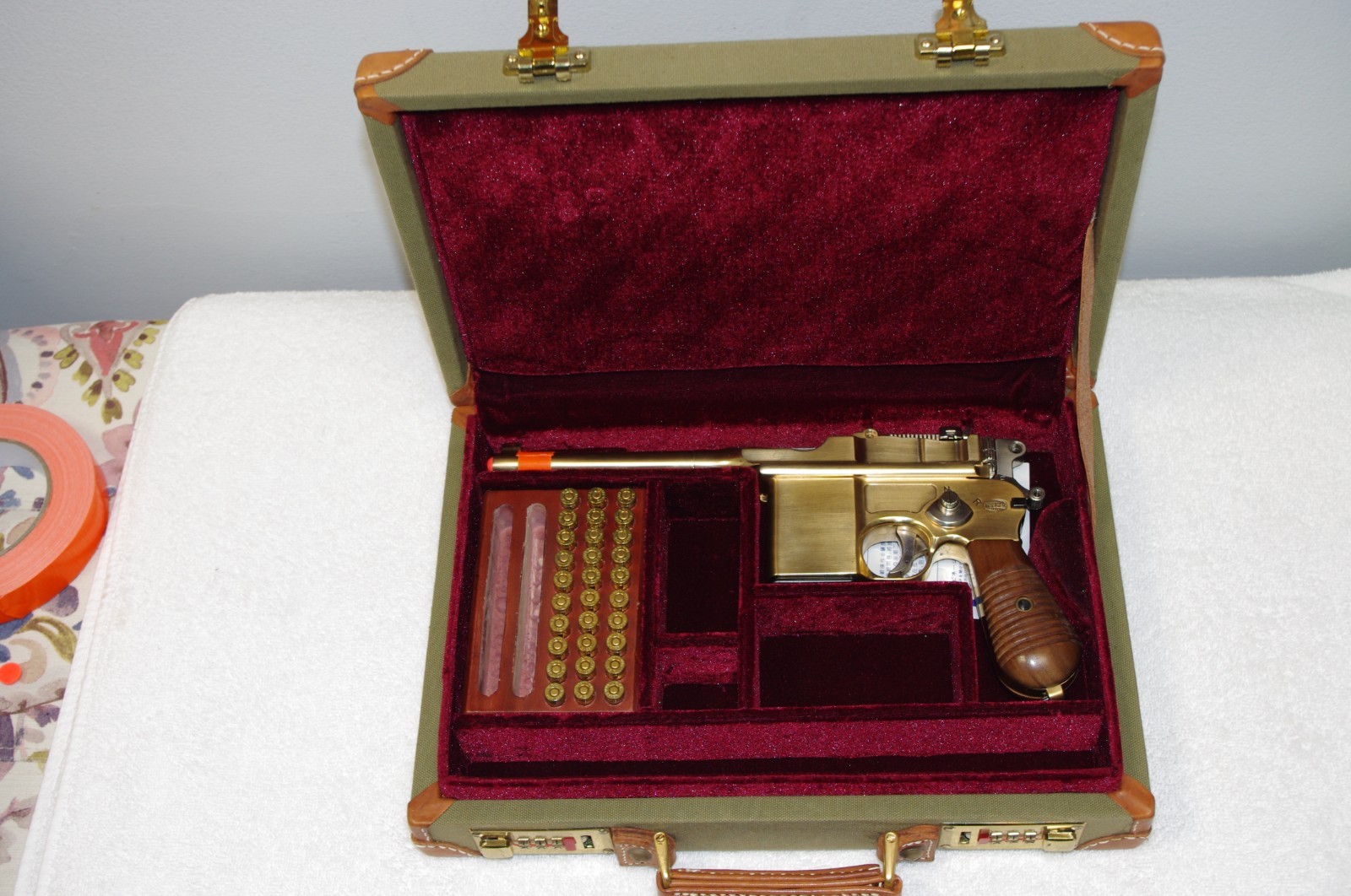 VINTAGE MARUSHIN ALL METAL C96 MAUSER EXACT REPLICA 1 OF A KIND W/ SPECIAL CASE