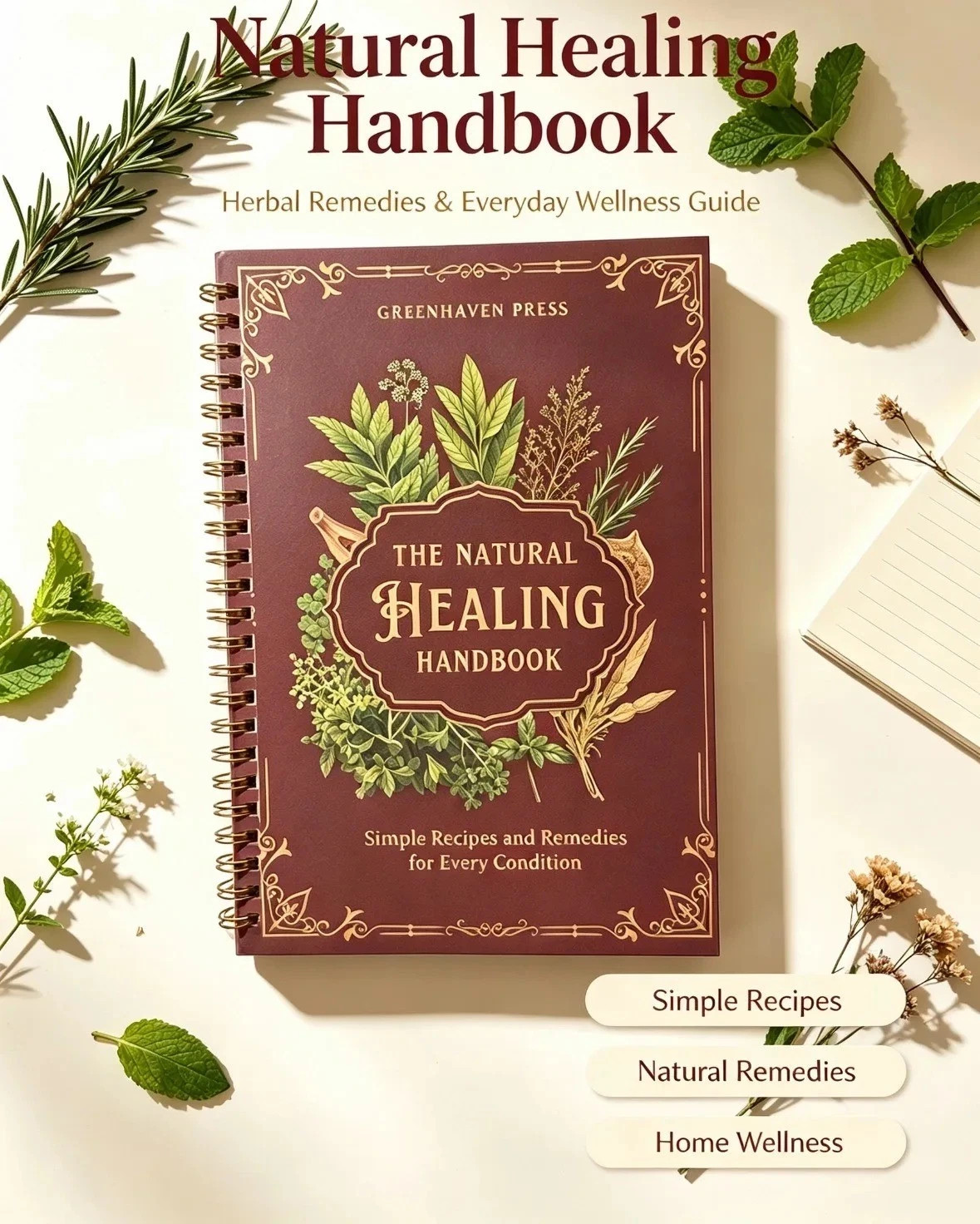 The Natural Healing Handbook Spiral Bound Guide For Herbal Remedies And NaturalT The Natural Healing Handbook Spiral Bound Guide For Herbal Remedies And NaturalT