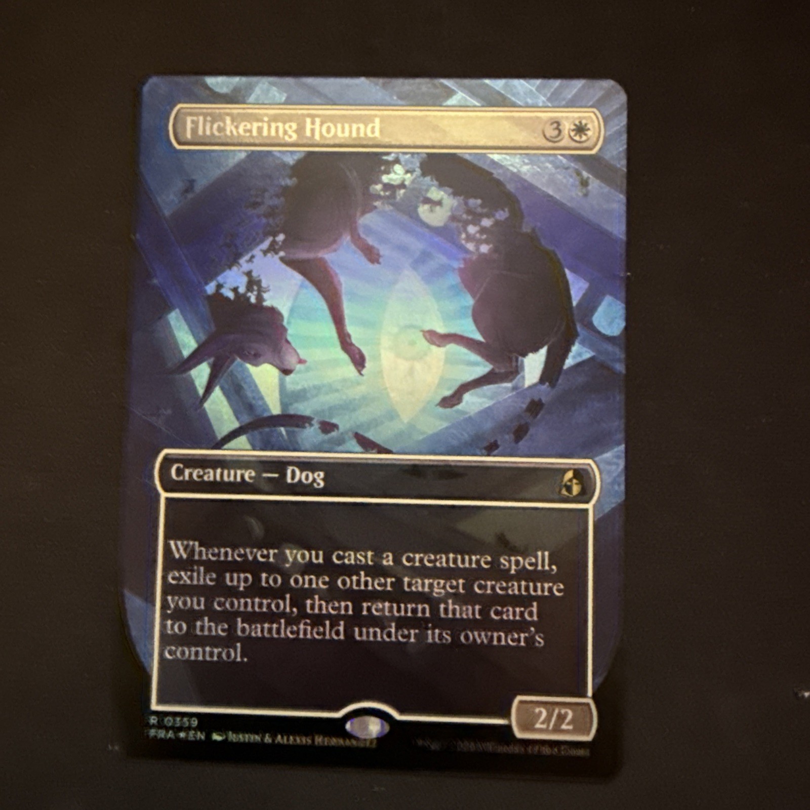Flickering Hound Borderless Foil Reality Fracture 0359 MTG NM Flickering Hound Borderless Foil Reality Fracture 0359 MTG NM