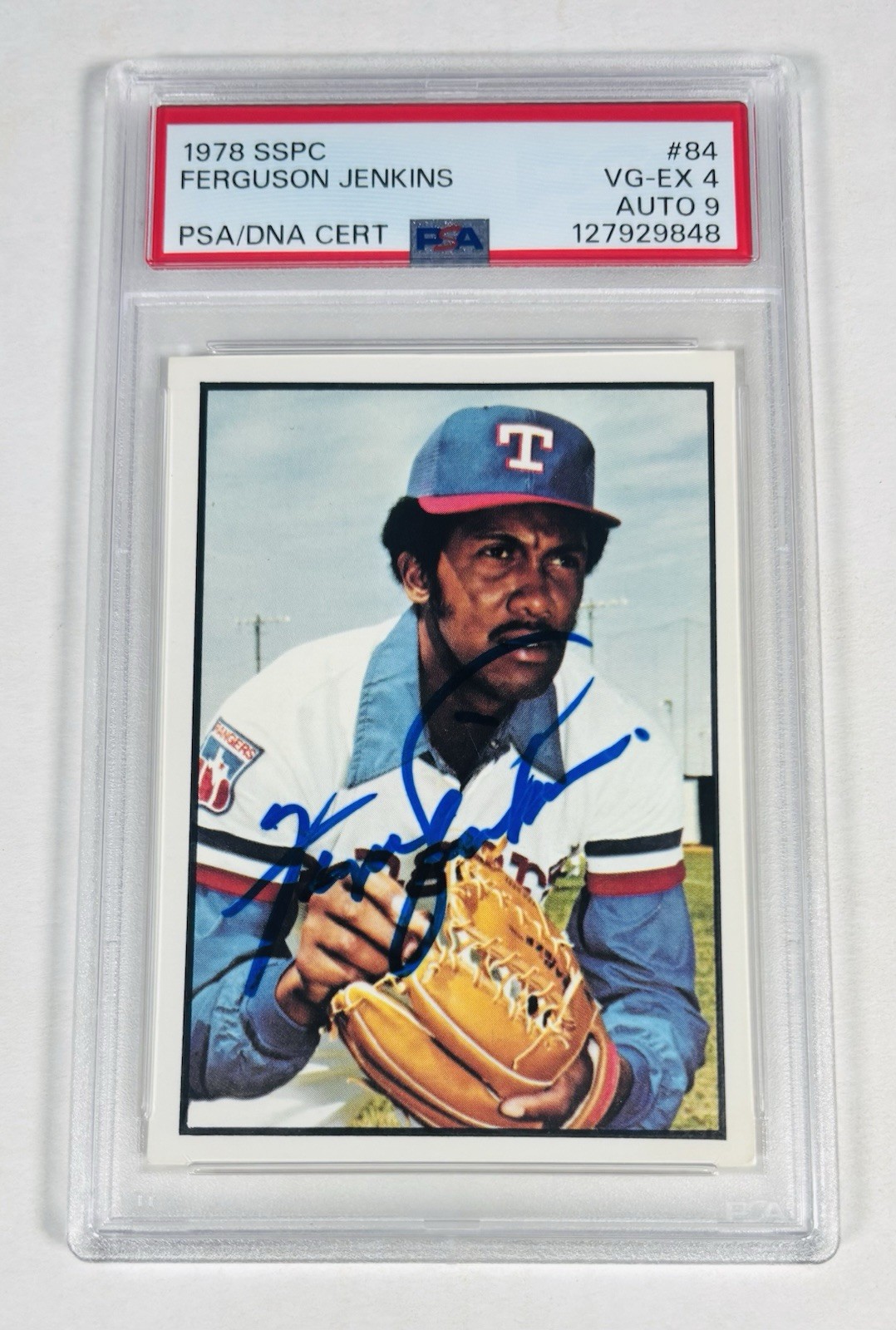1978 SSPC Ferguson Jenkins #480 PSA 4 AUTO 9 Baseball Card HOF Rangers 0 Higher 1978 SSPC Ferguson Jenkins #480 PSA 4 AUTO 9 Baseball Card HOF Rangers 0 Higher
