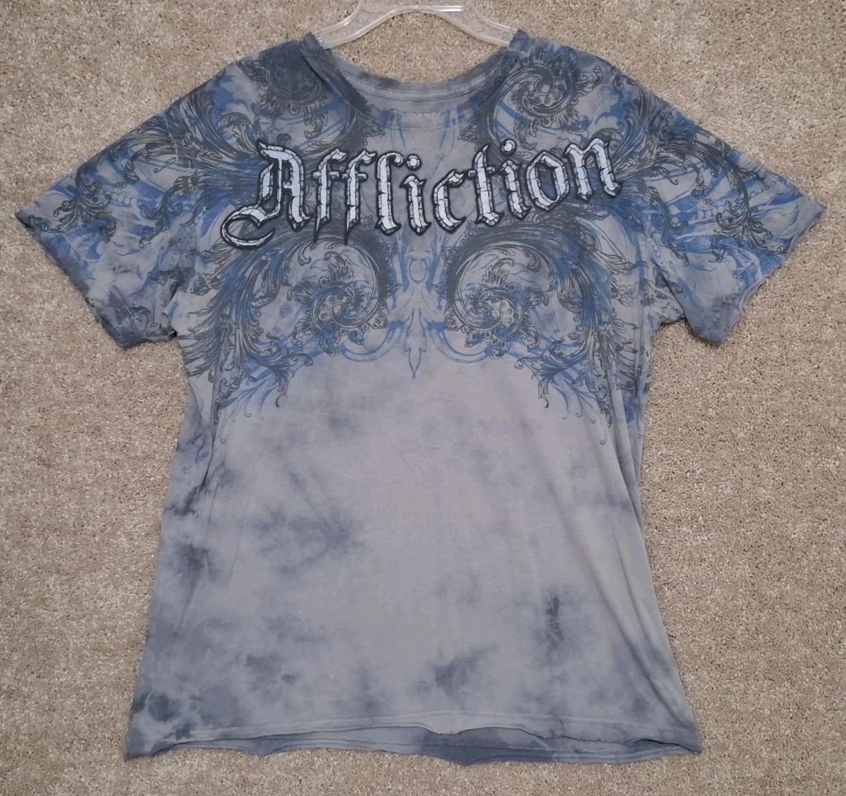 Affliction Los Angeles Graphic Blue Men\'s Large T-Shirt Y2K Affliction Los Angeles Graphic Blue Men\'s Large T-Shirt Y2K
