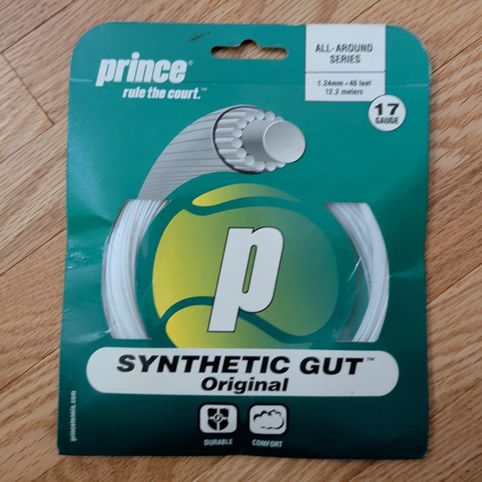 Prince Synthetic Gut Original 17 Gauge Tennis String 40ft 1.24mm White 7J332-010