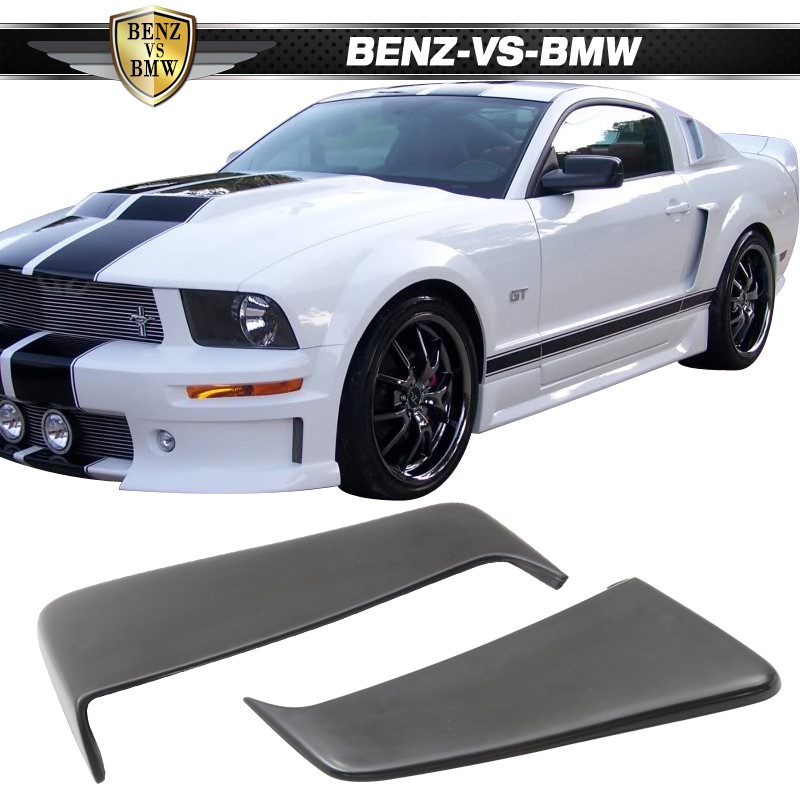 Fits 05-09 Ford Mustang Coupe Unpainted Black EL PU Rear Side Fender Scoop