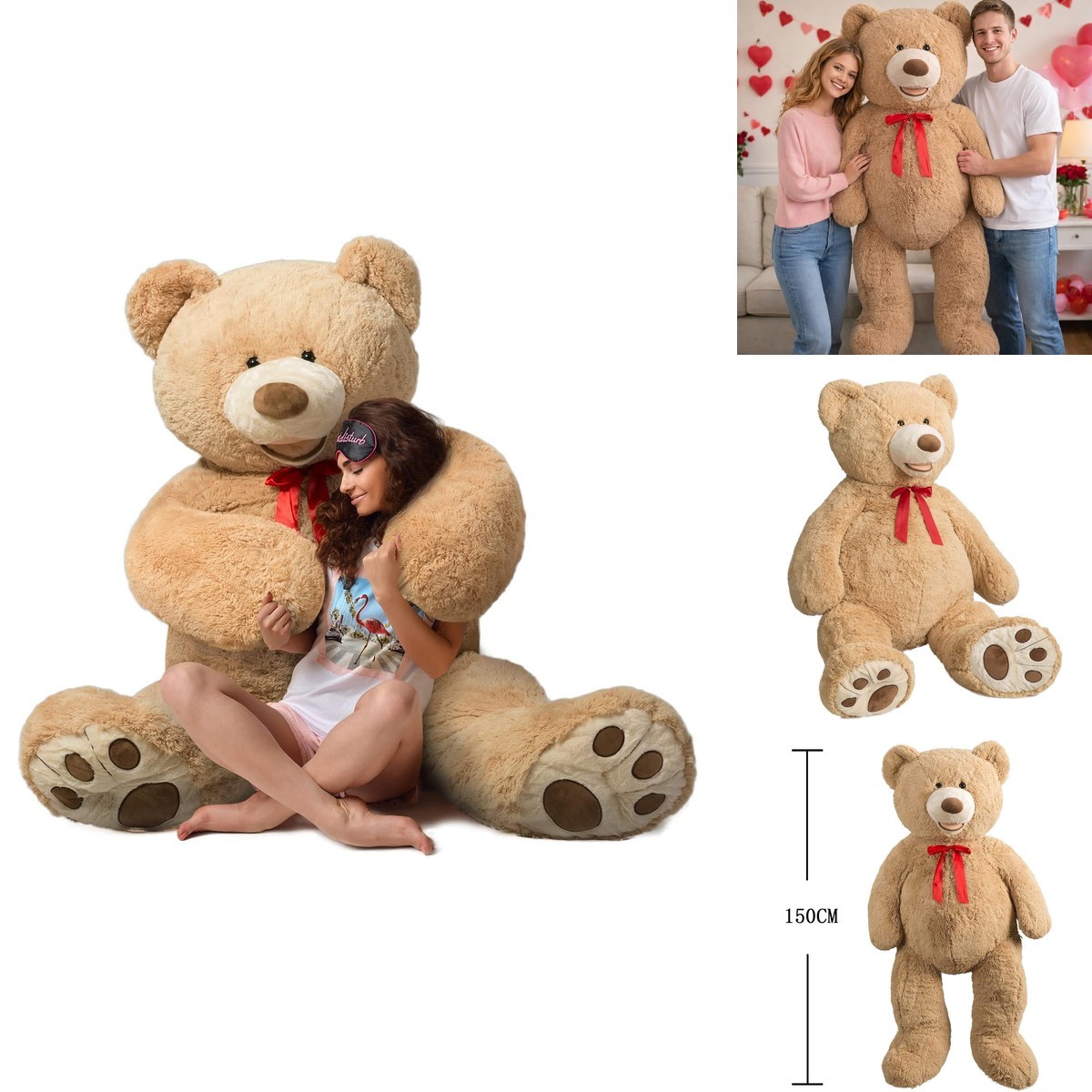 HollyHOME 5ft Giant Teddy Bear Stuffed Animal Huge Teddy Bear Plush Big HollyHOME 5ft Giant Teddy Bear Stuffed Animal Huge Teddy Bear Plush Big