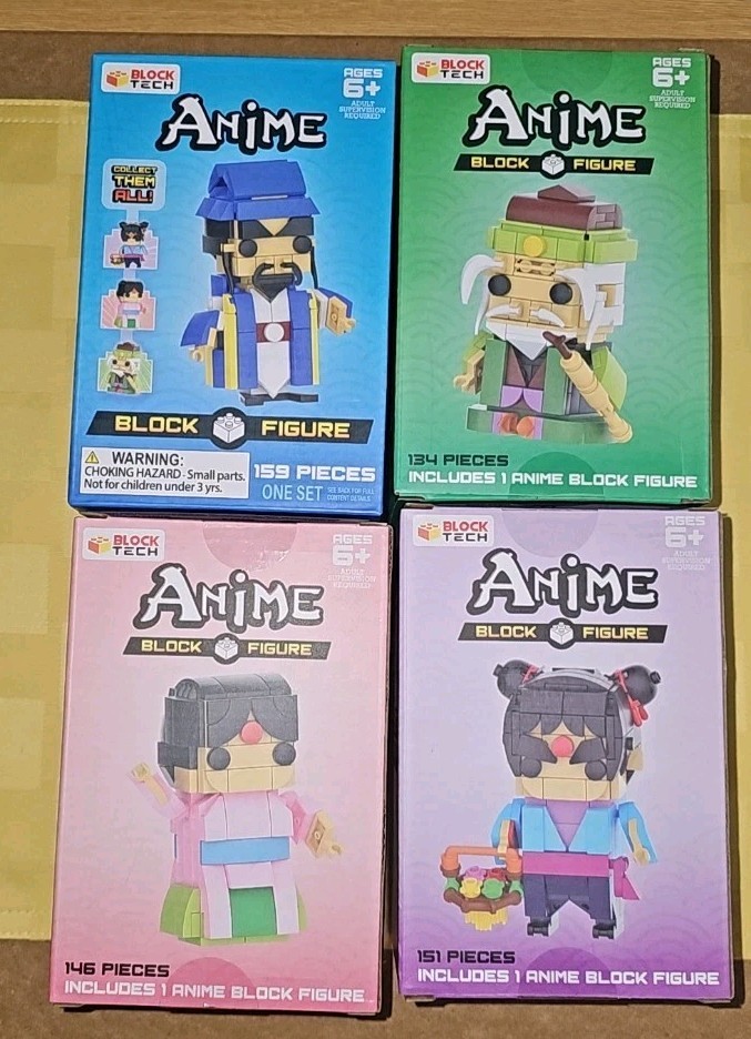 EvezBeadz New MIB 2022 Block Tech Anime Set Of 4 Building Toys Ages 6+ Retired EvezBeadz New MIB 2022 Block Tech Anime Set Of 4 Building Toys Ages 6+ Retired