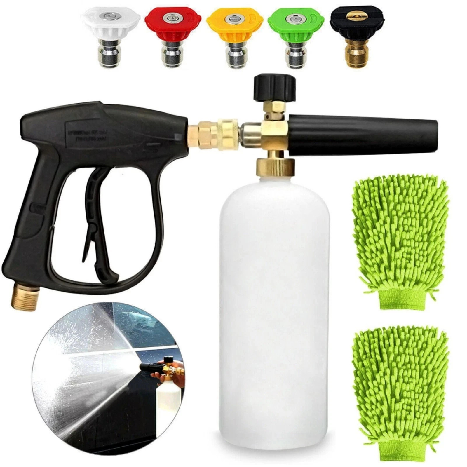Snow Foam Lance Cannon Soap Bottle Sprayer Pressure Washer Gun Car Wash 1/4\