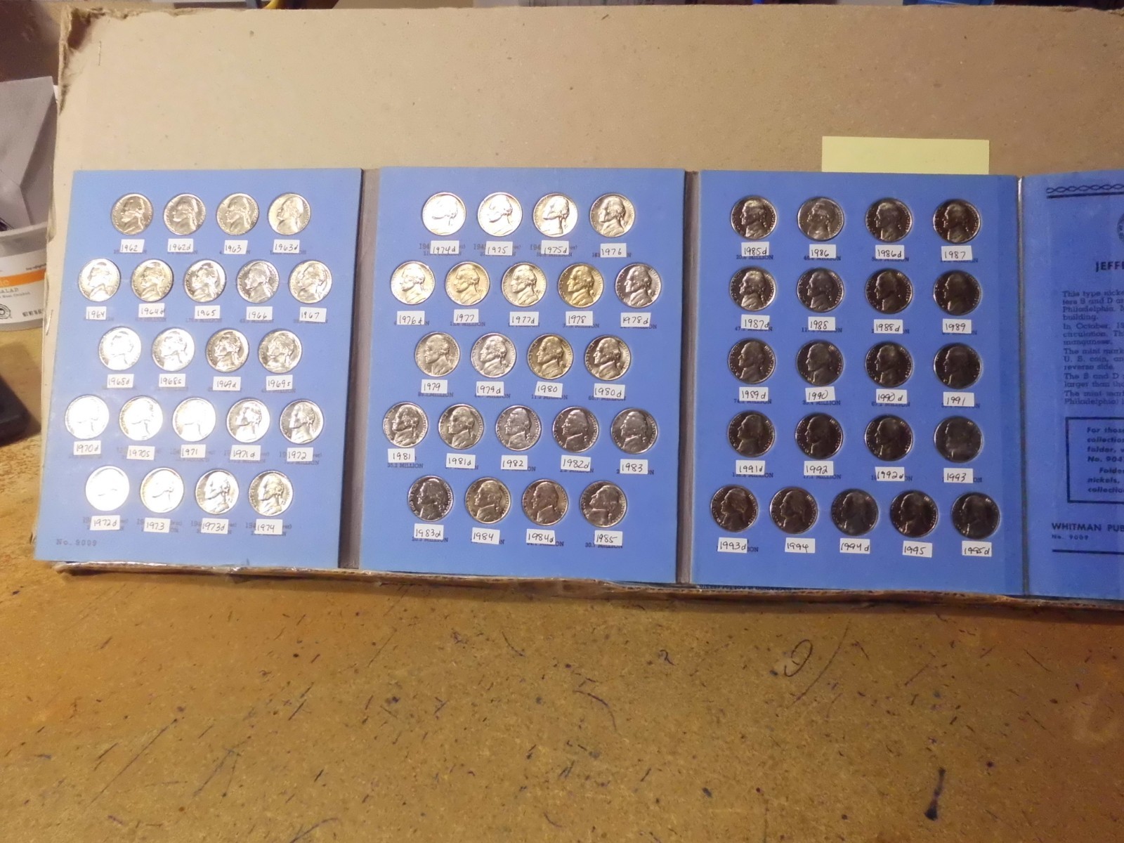 1962-1995 P/D/S JEFFERSON NICKELS COLLECTION COMPLETE -( ALL UNC COINS ) #HHH777