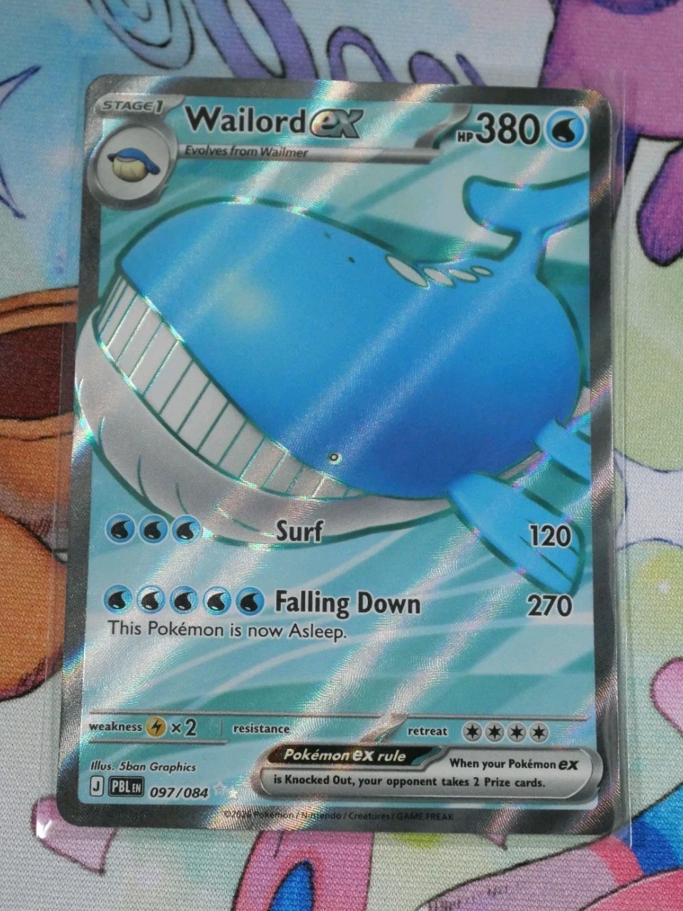 Pokemon Wailord ex 016/084 Ultra Rare Pitch Black Holo NM