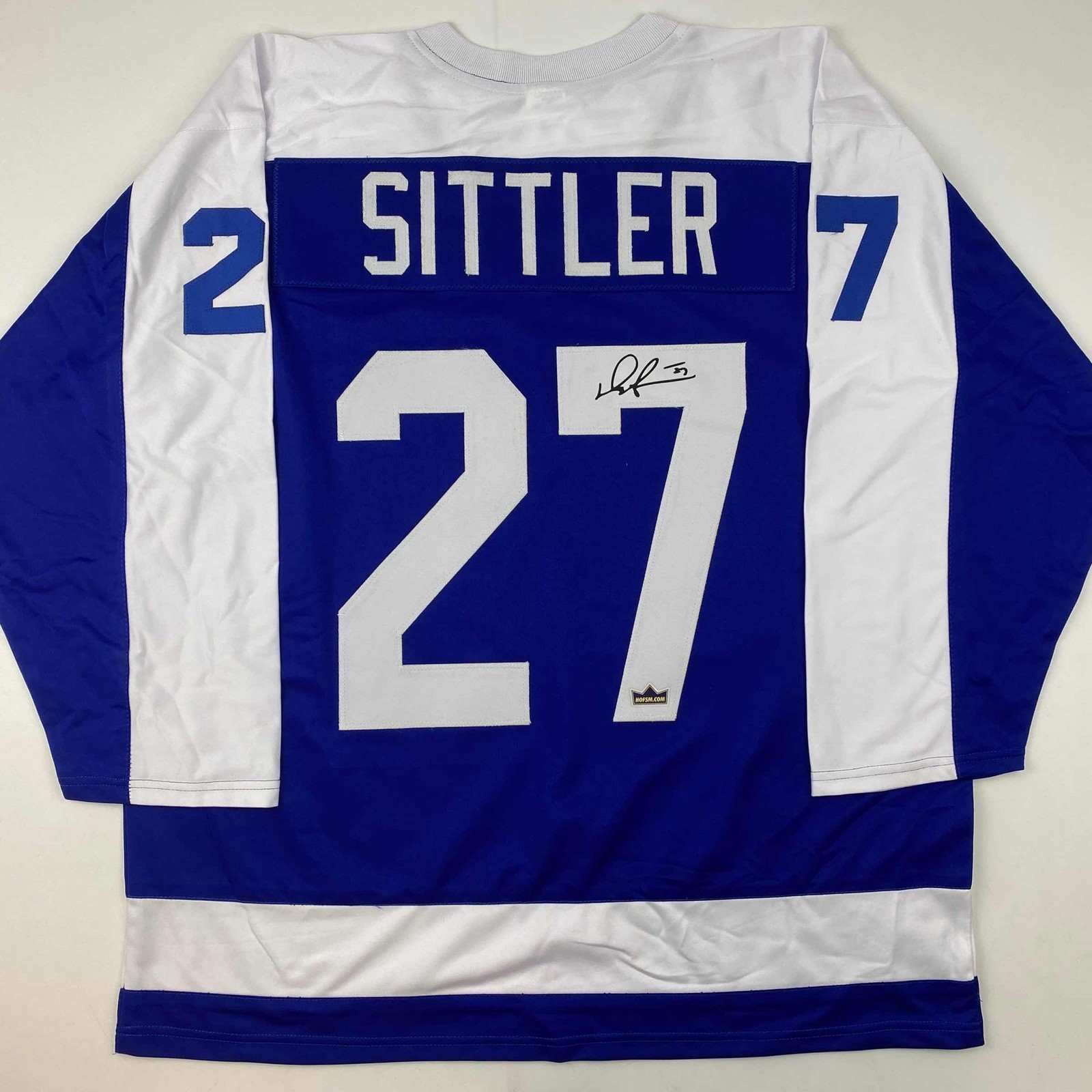 Facsimile Autographed Darryl Sittler Toronto Blue Jersey Size Men\'s XL